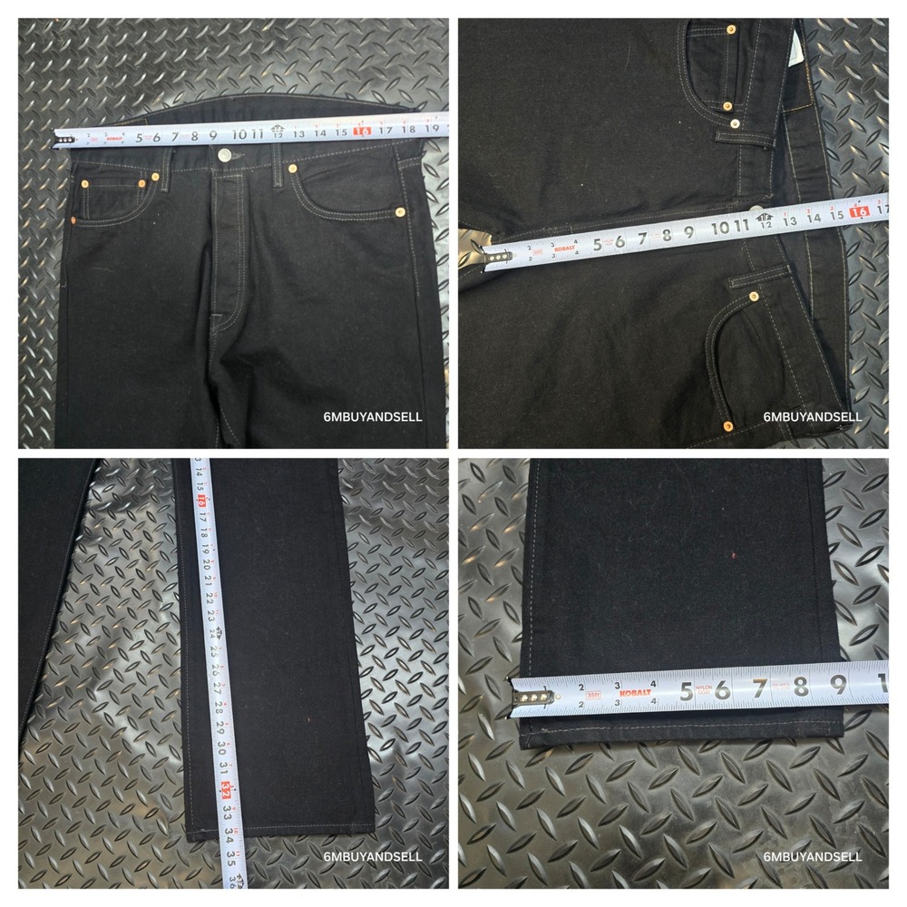 Levis 501 Original Fit Mens Black Straight Leg Button Fly Jeans 36x34 00501-0660 - Picture 7 of 16